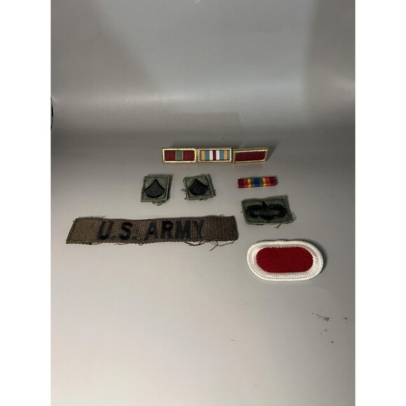 Other - Vintage US Army Military Patches Lot Ribbons Rank Specialist Unit Insignia 1970s